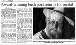 Award-winning bush poet returns for recital article thumbnail